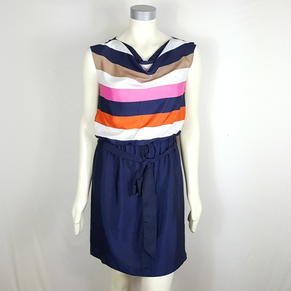Eliza J Blouson Stripe Sleeveless Dress